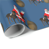 Santa Claus Loves Doberman Pinscher Cadeaupapier (Rol Hoek)