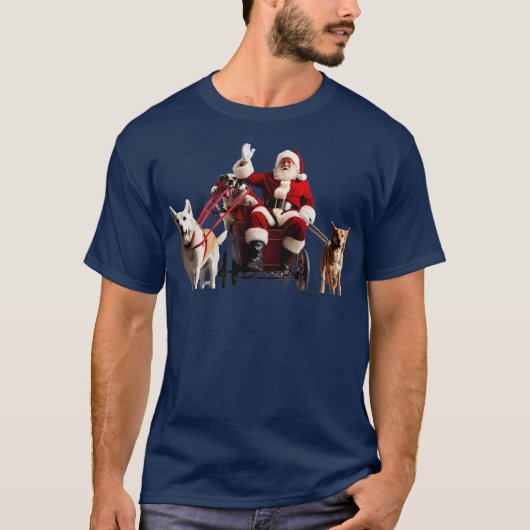 Santa Claus loves dogs T-shirt (Voorkant)