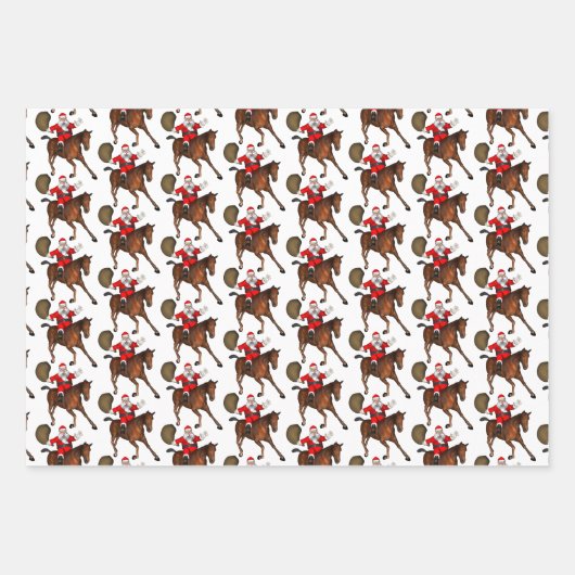 Santa Claus Loves Horses Inpakpapier Vel (Voorkant 2)