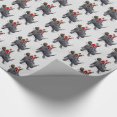Santa Claus Loves Rhinos Cadeaupapier (Hoek)