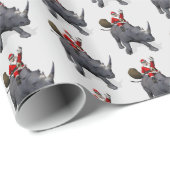 Santa Claus Loves Rhinos Cadeaupapier (Rol Hoek)