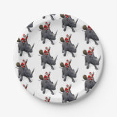 Santa Claus Loves Rhinos Papieren Bordje (Voorkant)