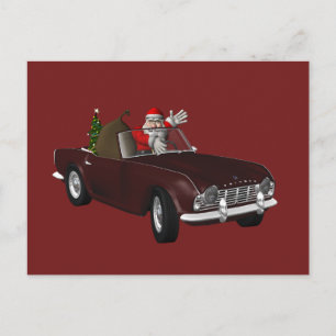 Santa Claus Loves Triumph TR4 Feestdagenkaart