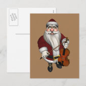 Santa Claus Loves Violins Feestdagenkaart (Voorkant / Achterkant)