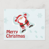 Santa Claus maakt sneeuwengel-briefkaart Feestdagenkaart (Voorkant)