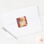 Santa Claus maakt zijn lijstenvelop Vierkante Sticker (Envelop)