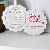 Santa Claus Magic Key Label (voeg je eigen sleutel Ornament Kaart