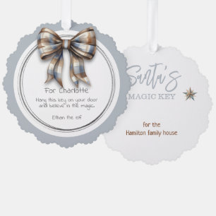 Santa Claus Magic Key Label (voeg je eigen sleutel Ornament Kaart