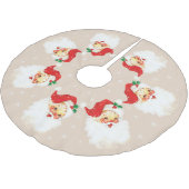 Santa Claus Mandala en Snowflakes op beige Kerstboom Rok (Gekanteld)