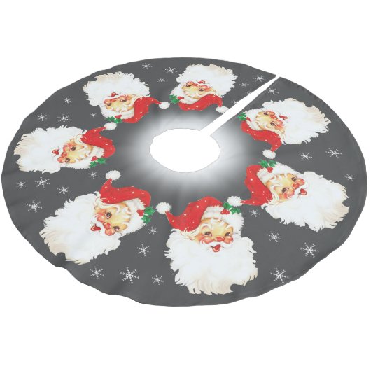 Santa Claus Mandala en Snowflakes op grijs Kerstboom Rok (Gekanteld)