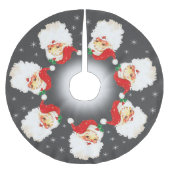 Santa Claus Mandala en Snowflakes op grijs Kerstboom Rok (Voorkant)