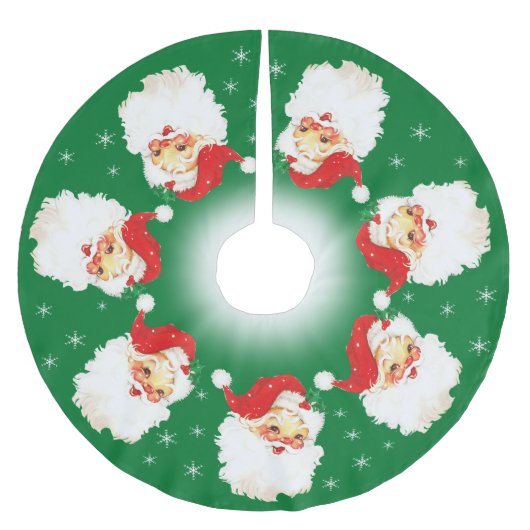 Santa Claus Mandala en Snowflakes op groen Kerstboom Rok (Voorkant)