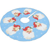 Santa Claus Mandala en Snowflakes op Light Blue Kerstboom Rok (Gekanteld)