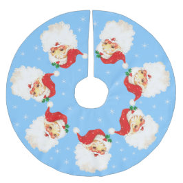 Santa Claus Mandala en Snowflakes op Light Blue Kerstboom Rok