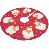 Santa Claus Mandala en Snowflakes op rood Kerstboom Rok (Gekanteld)