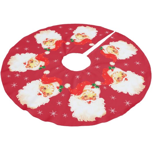 Santa Claus Mandala en Snowflakes op rood Kerstboom Rok (Gekanteld)