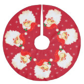 Santa Claus Mandala en Snowflakes op rood Kerstboom Rok (Voorkant)