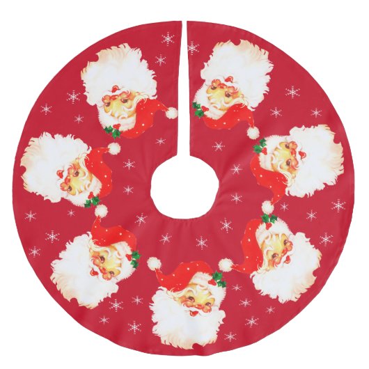 Santa Claus Mandala en Snowflakes op rood Kerstboom Rok (Voorkant)