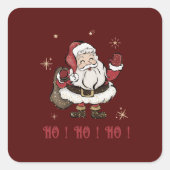 Santa Claus Maroon Square Stickers (Voorkant)