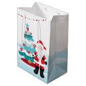 Santa Claus Medium Cadeauzakje (Achterkant Gekanteld)