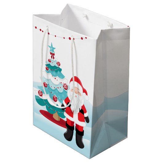 Santa Claus Medium Cadeauzakje (Achterkant Gekanteld)