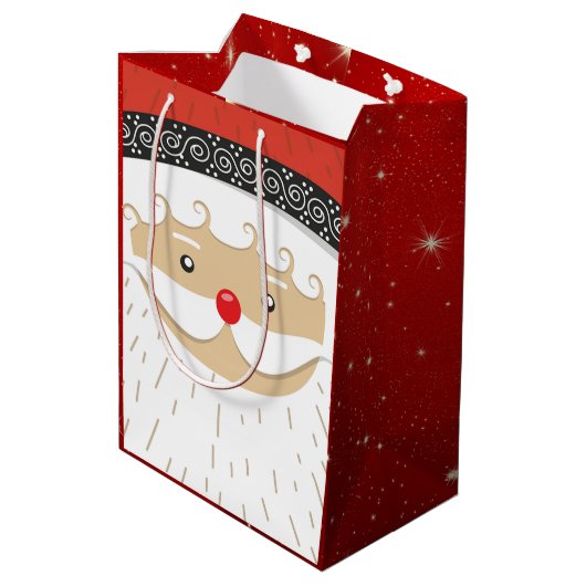 Santa Claus Medium Cadeauzakje (Achterkant Gekanteld)