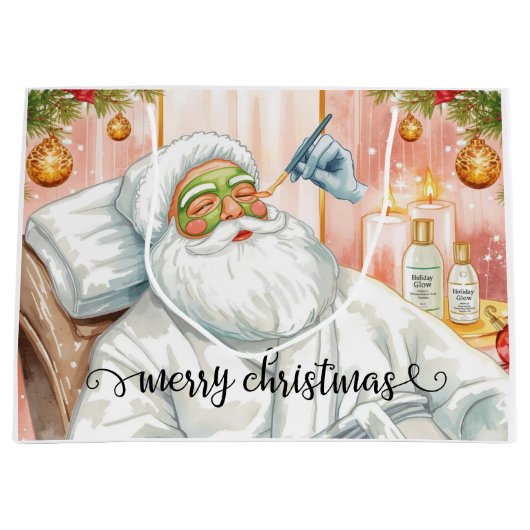 Santa Claus Merry Christmas from California Groot Cadeauzakje (Voorkant)