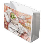 Santa Claus Merry Christmas from Spa in California Groot Cadeauzakje (Voorkant Gekanteld)