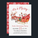 Santa Claus Merry Christmas Little Party Kaart<br><div class="desc">Funny Santa Claus Merry Christmas Little Party Invitation.</div>