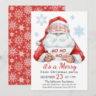 Santa Claus Merry Christmas Little Party Kaart
