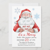 Santa Claus Merry Christmas Little Party Kaart (Voorkant)