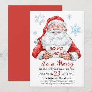Santa Claus Merry Christmas Little Party Kaart