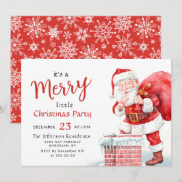 Santa Claus Merry Christmas Little Party Kaart