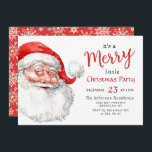 Santa Claus Merry Christmas Little Party Kaart<br><div class="desc">Funny Santa Claus Merry Christmas Little Party Invitation.</div>