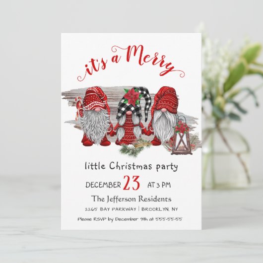 Santa Claus Merry Christmas Little Party Kaart (Staand voorkant)