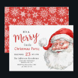 Santa Claus Merry Christmas Little Party Kaart<br><div class="desc">Funny Santa Claus Merry Christmas Little Party Invitation.</div>