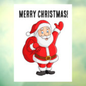 SANTA CLAUS MERRY CHRISTMAS WINDOW CLING RAAMSTICKER (Vel 3)