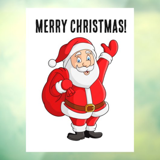 SANTA CLAUS MERRY CHRISTMAS WINDOW CLING RAAMSTICKER (Vel 3)