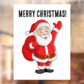 SANTA CLAUS MERRY CHRISTMAS WINDOW CLING RAAMSTICKER (Vel 2)