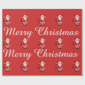 SANTA CLAUS MERRY CHRISTMAS WRAPPING PAPER CADEAUPAPIER (Vlak)