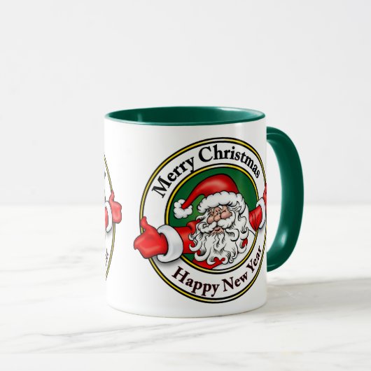 Santa Claus Merry Happy Nieuwjaar Mok (Voorkant rechts)