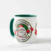 Santa Claus Merry Happy Nieuwjaar Mok (Voorkant links)