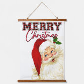 Santa Claus Merry kerkerst-decor Hangend Wandkleed (Voorkant)