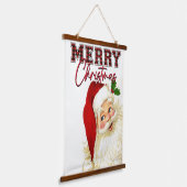 Santa Claus Merry kerkerst-decor Hangend Wandkleed (Gebogen)
