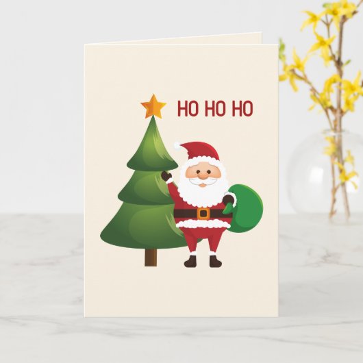 Santa Claus Merry kerstfeestdag Kaart (Gele Bloem)