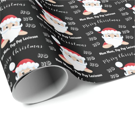 Santa Claus Merry Kerstmis Ho Ho Ho Cadeaupapier (Rol Hoek)