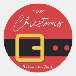Santa Claus Merry kerstSticker - Ronde Sticker