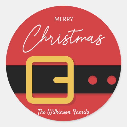 Santa Claus Merry kerstSticker -  Ronde Sticker (Voorkant)