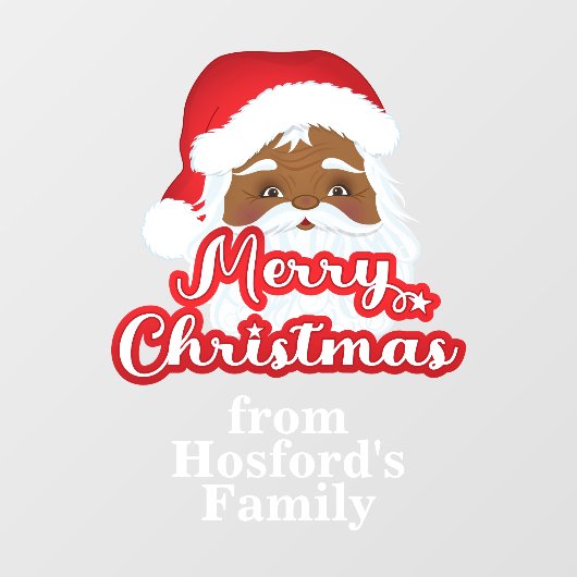 Santa Claus Merry-kerstvensterkoeling Raamsticker (Vel)