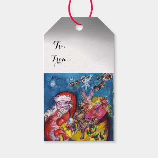 SANTA CLAUS MET CHRISTMAS GIFT SACK CADEAULABEL (Voorkant)